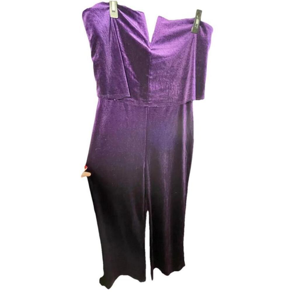 NWT LULUS PURPLE VELOUR SLEEVELESS JUMPSUIT PANTSUIT SIZE XL